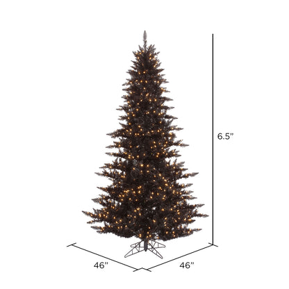 Vickerman 6.5' Black Fir Artificial Christmas Tree Warm White Dura-lit LED Lights