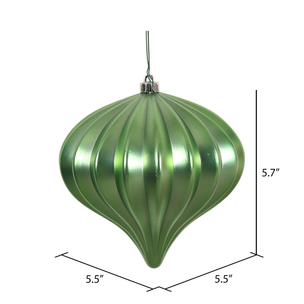 Vickerman 5.7" Celadon Matte Onion Christmas Ornament UV treated Set of 3