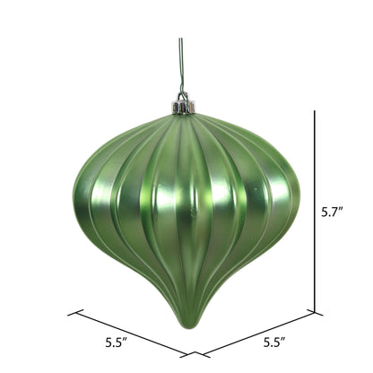 Vickerman 5.7" Celadon Matte Onion Christmas Ornament UV treated Set of 3