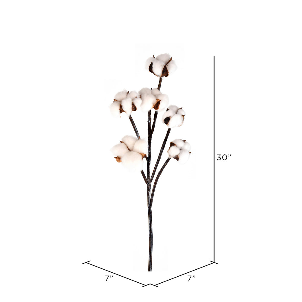 Vickerman 30" Artificial White Cotton Spray. Includes 3 sprays per pack.