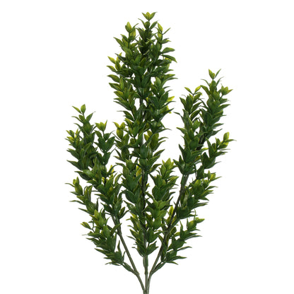 Vickerman 25.5" Artificial Green Mini Leaf Bush. UV Coated Set of 4