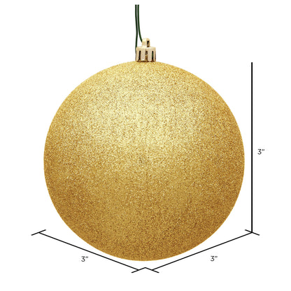 Vickerman 3" Honey Gold Glitter Ball Ornament 12 per Bag