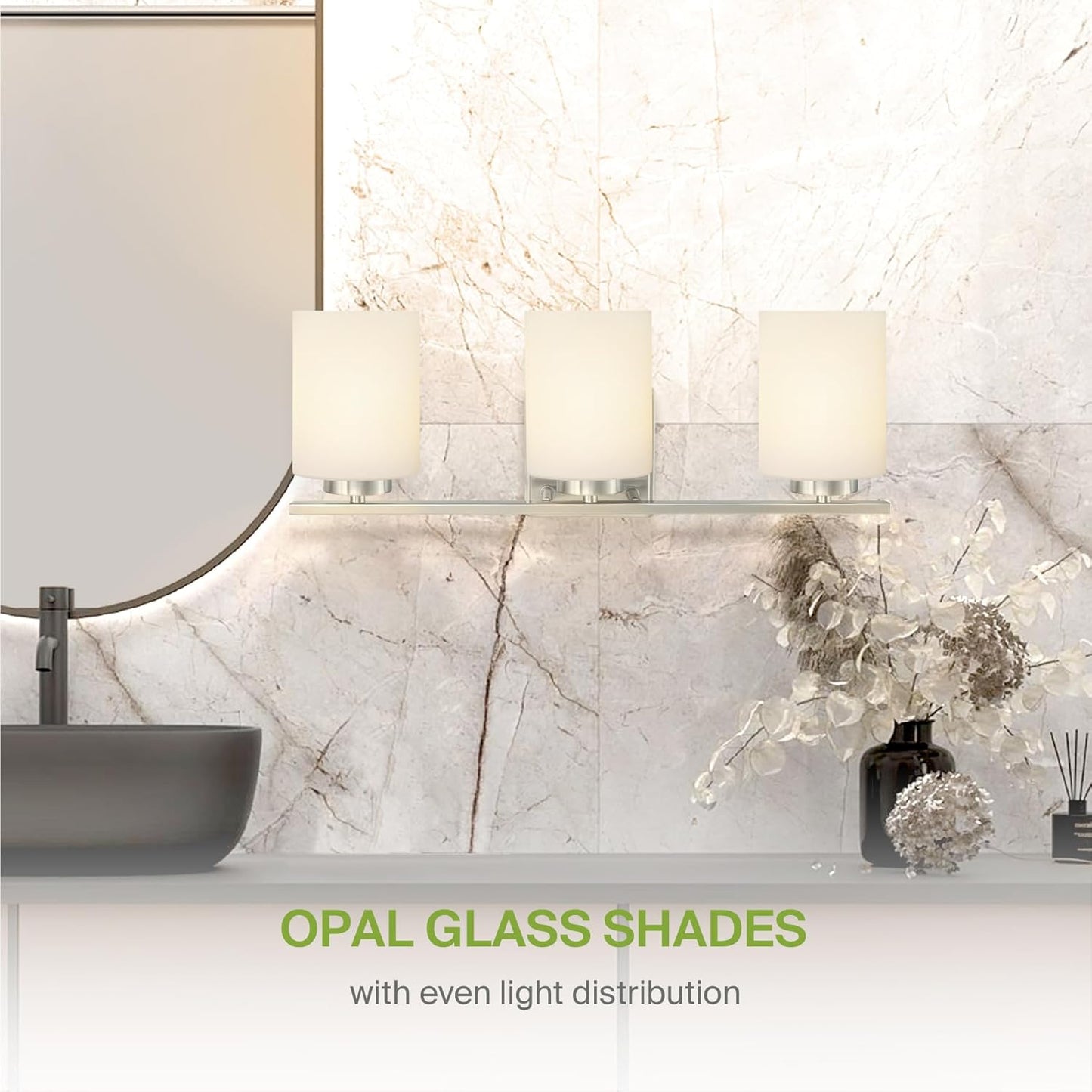 ASD Lighting 3-light Vanity Light 3xE26 60W 120V Satin Nickel ETL