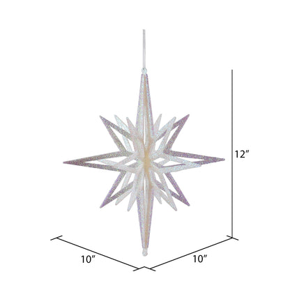Vickerman 12" White Iridescent Star Christmas Ornament