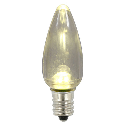 Vickerman C9 Transparent Plastic LED Warm White Dimmable Bulb package of 25 per bag