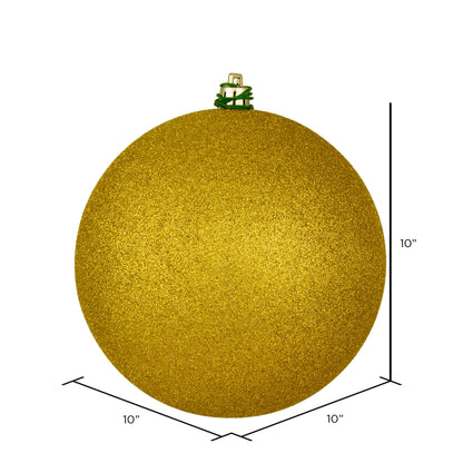 Vickerman 10" Medallion Gold Glitter Ball Ornament