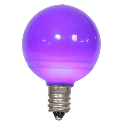 Vickerman G40 Purple Ceramic LED Nickel Base Bulb E12 120V  .6 Watts  Dimmable 25 Bulbs per Pack