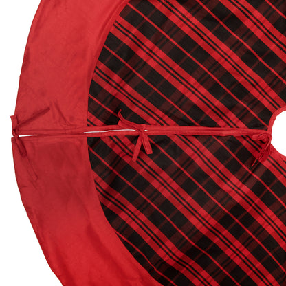 Vickerman 52" Red and Black Plaid Christmas Tree skirt