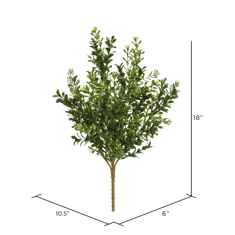 Vickerman 18" Artificial Green Boxwood Bush Pack of 3