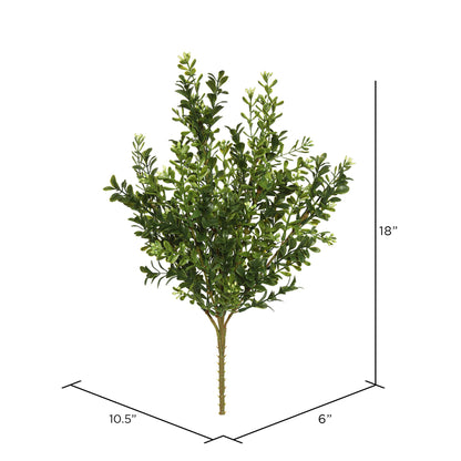 Vickerman 18" Artificial Green Boxwood Bush Pack of 3