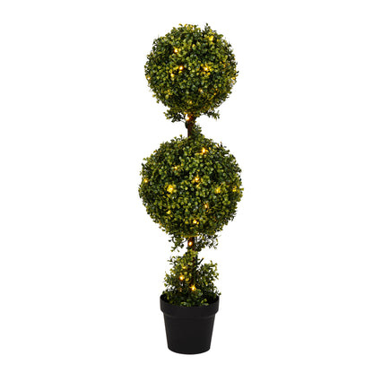 Vickerman 3' Artificial Double Ball Green Boxwood Topiary.