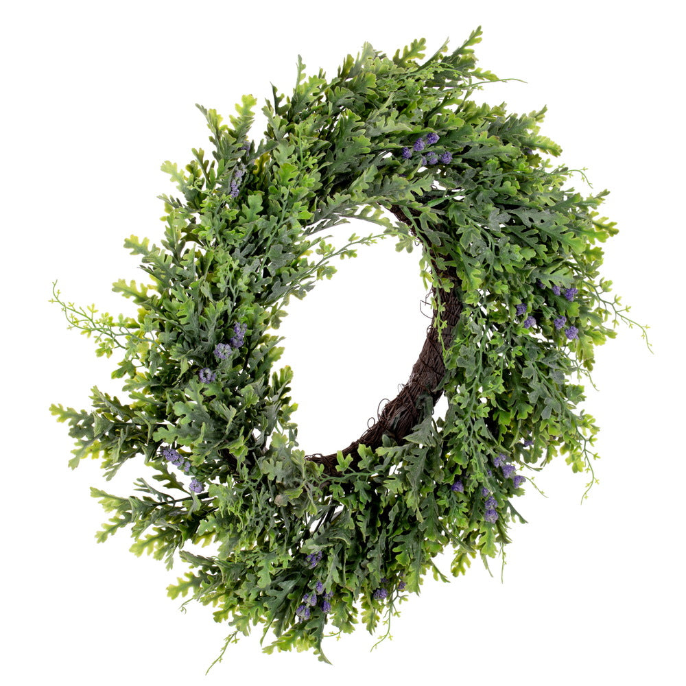 Vickerman 18" Green Artificial Senecio Cineraria Wreath.