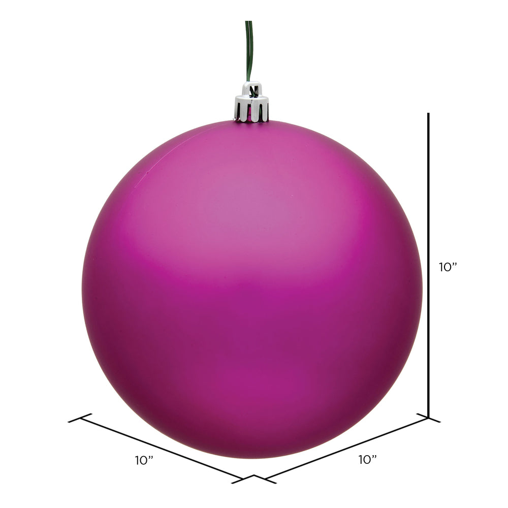 Vickerman 10" Fuchsia Matte Ball Ornament