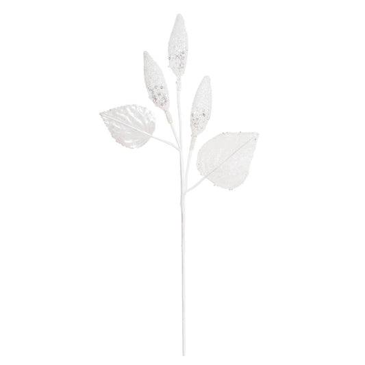 Vickerman 20" White Magnolia Bulb Artificial Christmas Spray Artificial Christmas Spray. Includes 3 sprays per pack.