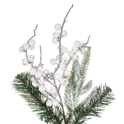Vickerman 24" Frosted Berry Mixed Pine Cone Artificial Unlit Wreath.