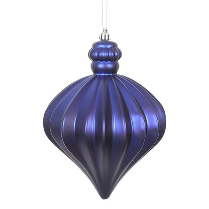 Vickerman 6" Cobalt Blue Matte Onion Drop Christmas Ornament 4 per Bag