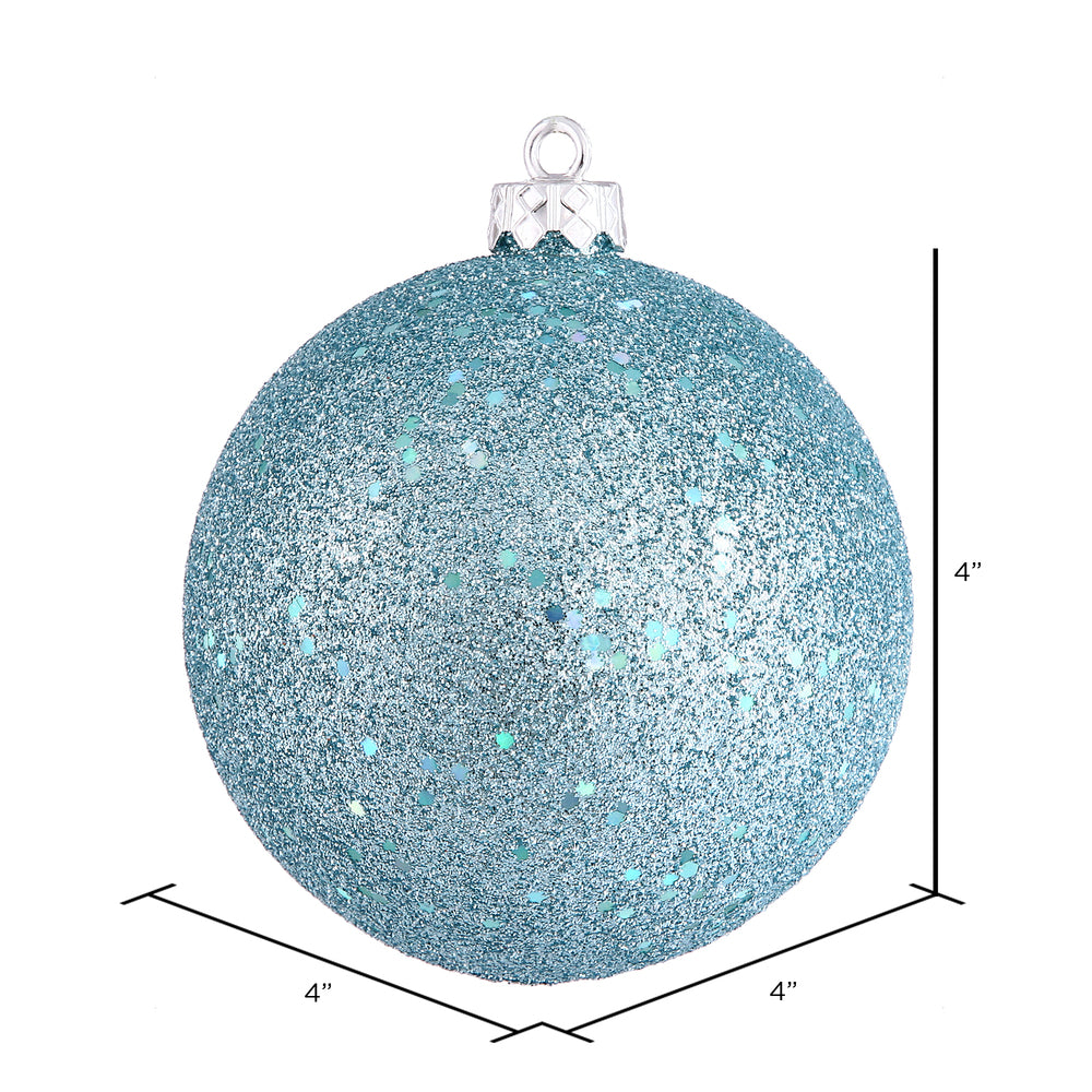 Vickerman 4" Baby Blue Sequin Ball Ornament 6 per Bag