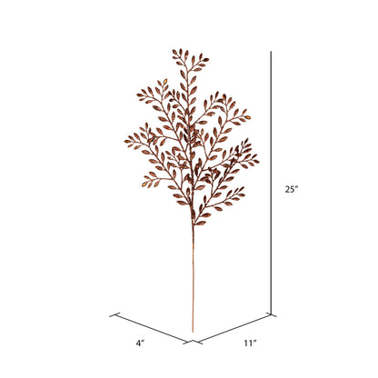 Vickerman 25" Chocolate Ruscus Glitter Artificial Christmas Spray with Jewel. Includes 12 sprays per pack.