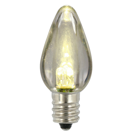Vickerman C7 Twinkle Transparent Plastic LED Warm White Dimmable Bulb, 25 per Pack.