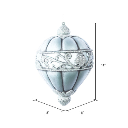 Vickerman 11" Limestone Antique Scroll Drop Christmas Ornament