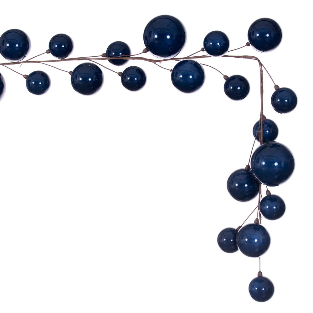 Vickerman 10' Midnight Blue Pearl Branch Ball Wire Garland.