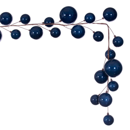 Vickerman 10' Midnight Blue Pearl Branch Ball Wire Garland.