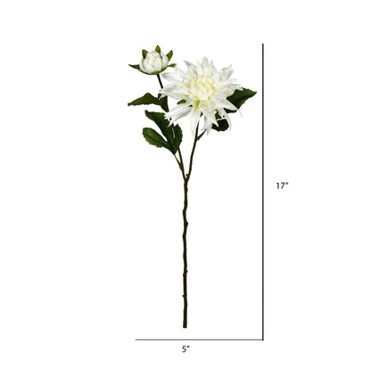 Vickerman 17" Artificial Cream Dahlia Spray. Includes 6 sprays per pack.