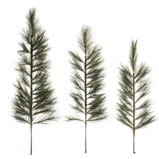 Vickerman 36-42-48" Artificial White Pine Tops 3 Piece Set