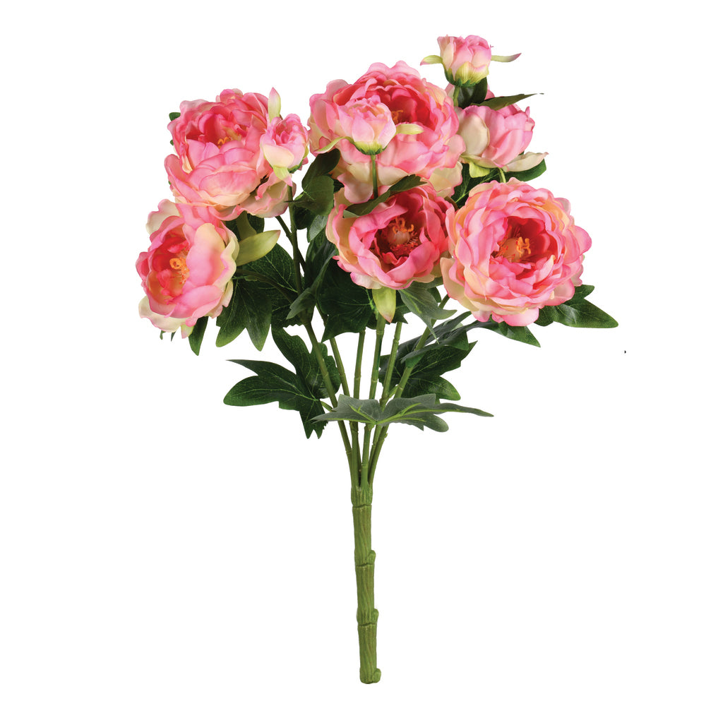 Vickerman 19" Artificial Light Pink Peony Bush.