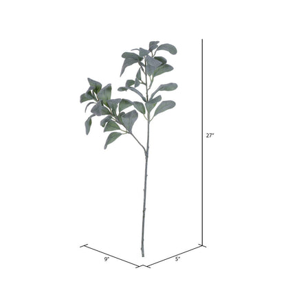 Vickerman 27" Artificial Frosted Green Lambs Ear Spray. 3 Sprays In A Bag.