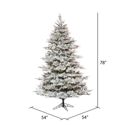 Vickerman 6.5' x 54" Flocked Kiana Artificial Christmas Tree Dura-Lit® LED Warm White Mini Lights