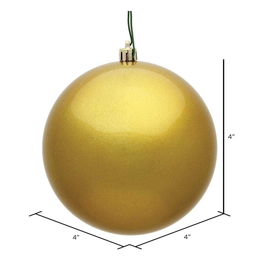 Vickerman 4" Gold Candy Ball Ornament 6 per Bag