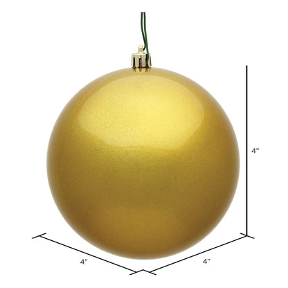 Vickerman 4" Gold Candy Ball Ornament 6 per Bag