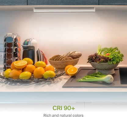 ASD Lighting LED Under Cabinet Linear 12" 5W 120V Dimmable CCT Selectable 2700/3000/4000K Hardwired or Plug-in, Linkable, Hi/Low Switch, White UL
