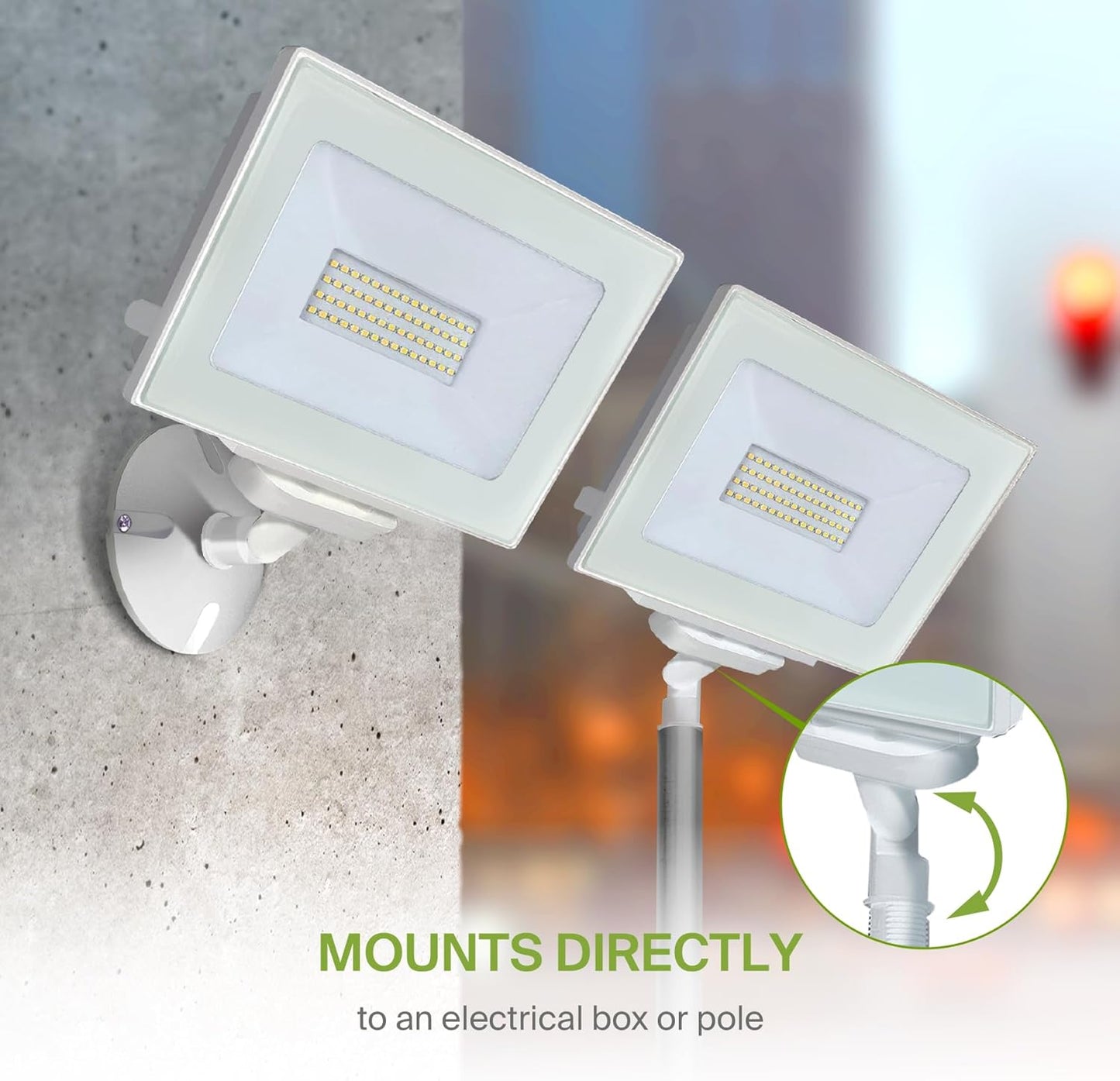 ASD Lighting LED SLIM Floodlight with arm 50W 3000K White UL