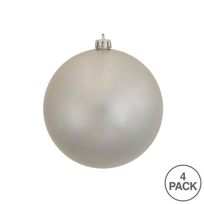 Vickerman 4.75" Silver Candy Ball Ornament 4 per Bag