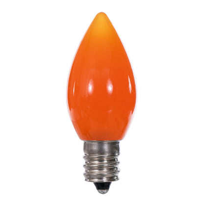 Vickerman C7 Ceramic LED Orange Bulb  Nickel Base 120V .6 Watts  3 diodes 25 Bulbs per bag