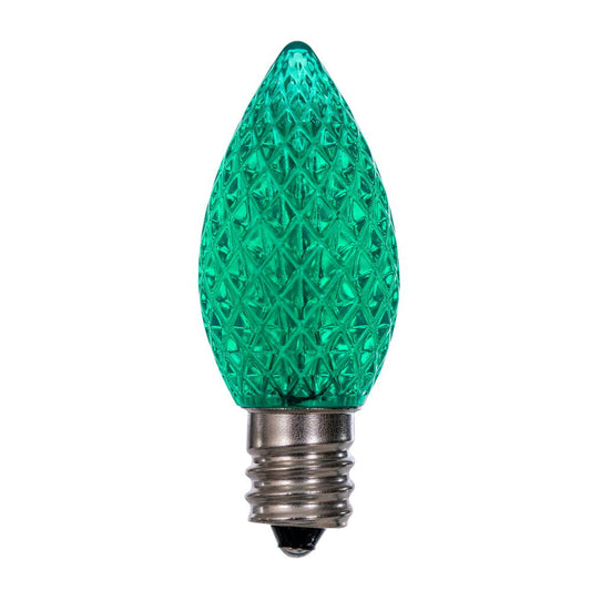 Vickerman C7 LED Green Faceted Replacement Bulb bag of 25