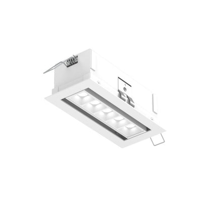 DALS Lighting Upto 10 Lights Rectangular Mutli-Spot Recessed Downlight with Junction Box/Driver | 30° Beam Angle | 3000K/5CCT Selectable | LED Dimmable Regressed Trim | ETL Certified