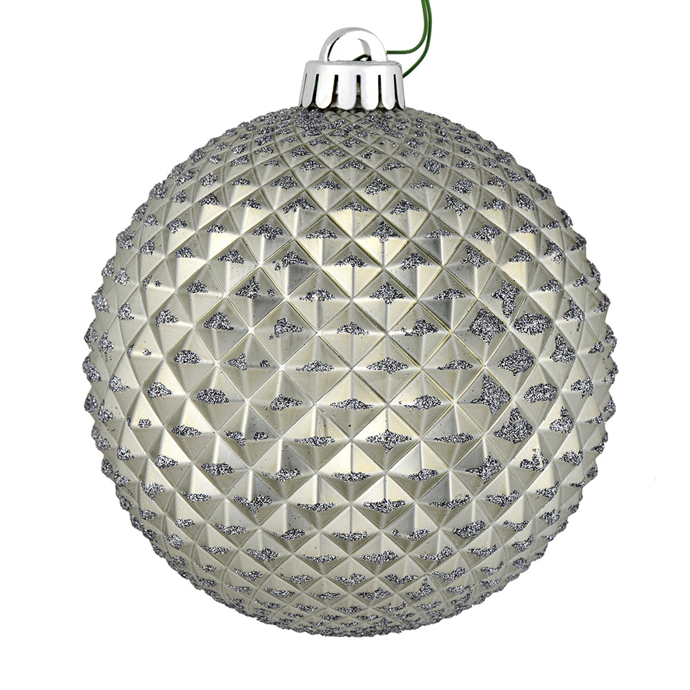 Vickerman 2.75" Pewter Durian Glitter Ball Ornament 12 per Bag