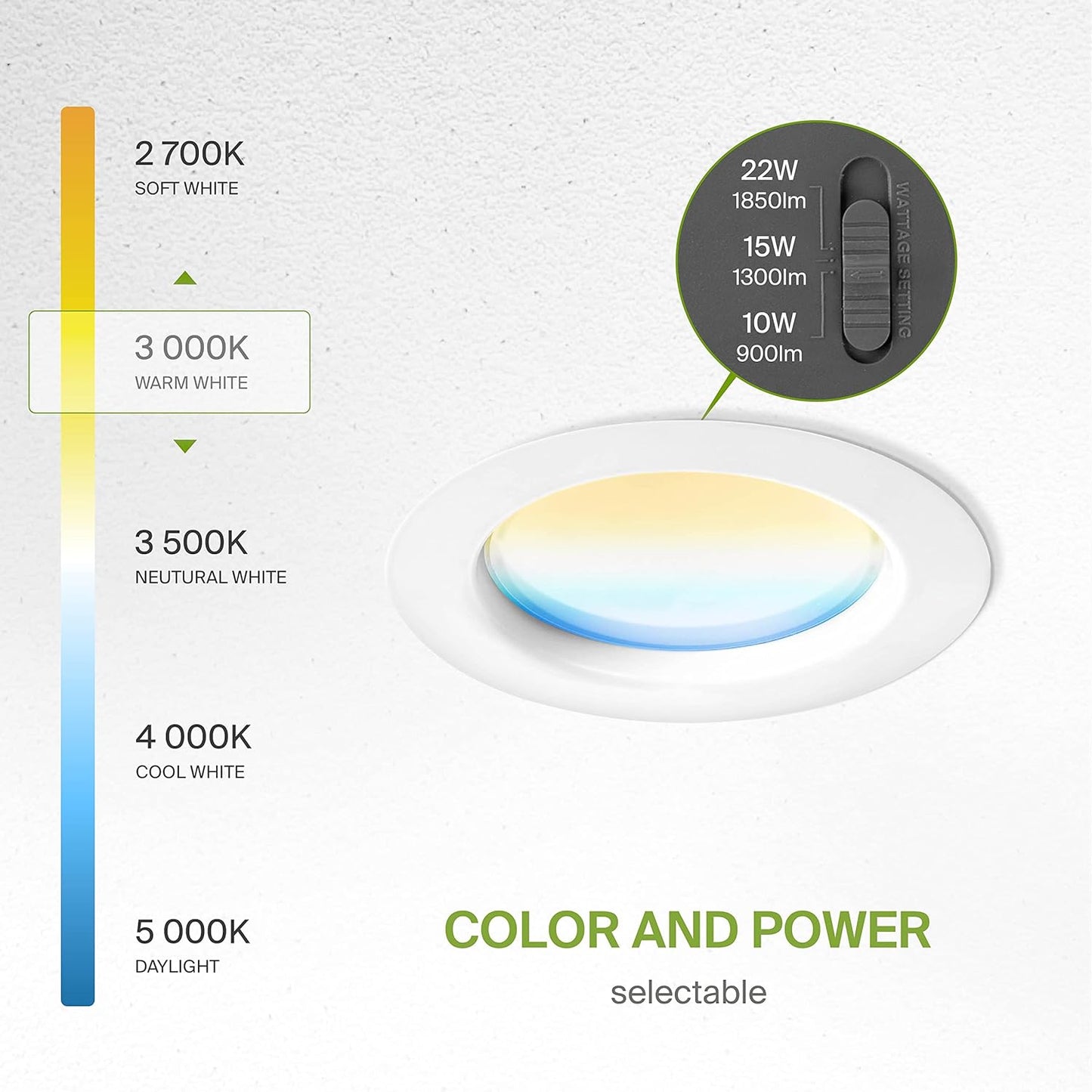 ASD Lighting LED Commercial Downlight 4inch 7/10/13W 120-277V 0-10V Dimmable 2700/3000/3500/4000/5000K White UL ES