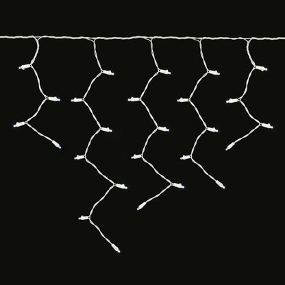 Vickerman 70 Cool White Wide Angle LED Icicle Light on White Wire 9' Light Strand.