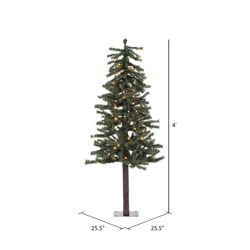 Vickerman 4' x 25.5" Natural Alpine Artificial Christmas Tree Warm White LED Lights