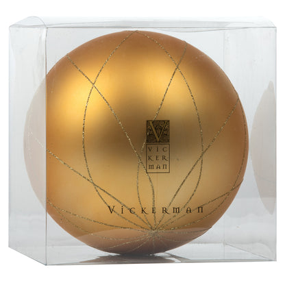 Vickerman 8" Copper/Gold Matte Glitter Swirl Ball