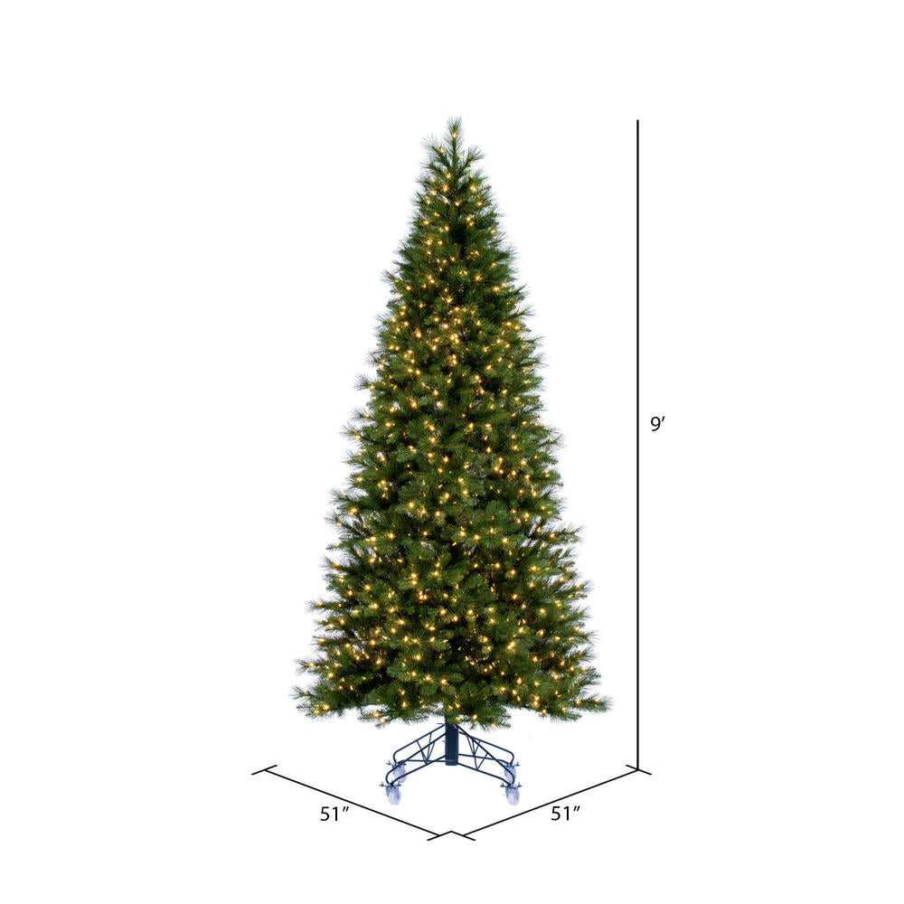 Vickerman 9' x 51" Jackson Pine Artificial Pre-Lit Christmas Tree Dura-Lit® Warm White Mini Lights.