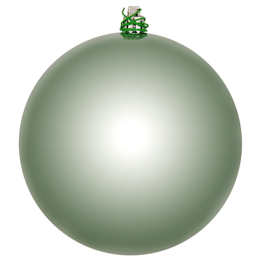 Vickerman 4.75" Frosty Mint Shiny Ball Ornament 4 per Bag