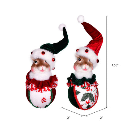 Vickerman 4.5" Holly Jolly Collection Squirrel Christmas Ornament Assortment Pack of 2