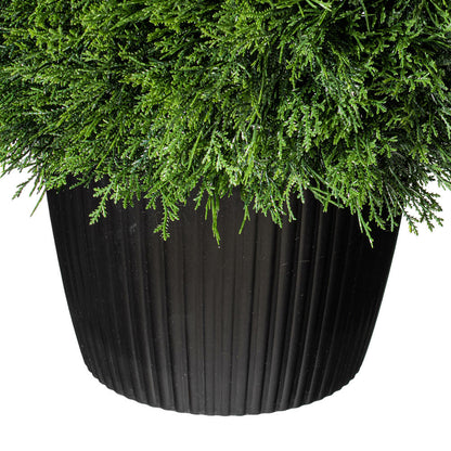 Vickerman 24" Artificial Potted Green Cedar Ball.