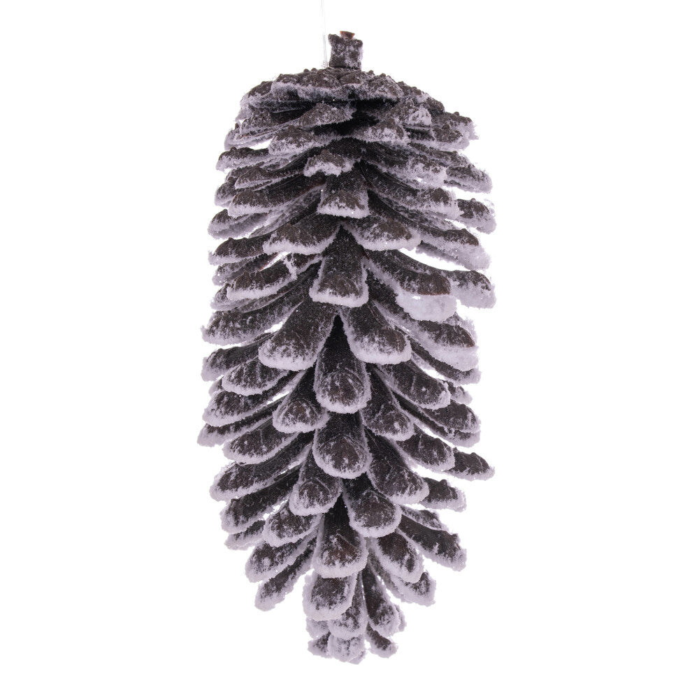 Vickerman 7" Snowy Glitter Pinecone Ornament 3 per bag.