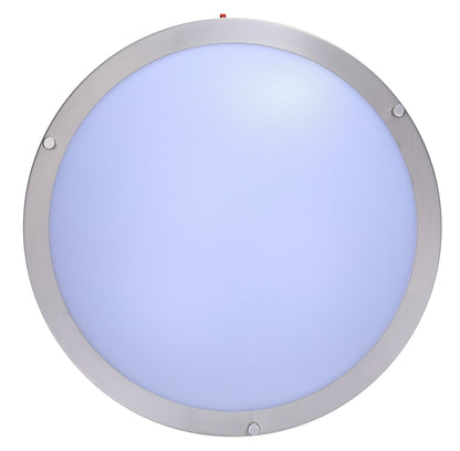 ASD Lighting LED Double Ring Flushmount 12inch 20W 120-277V Triac 3000/4000/5000K with Battery Back-up 12W Nickel ETL